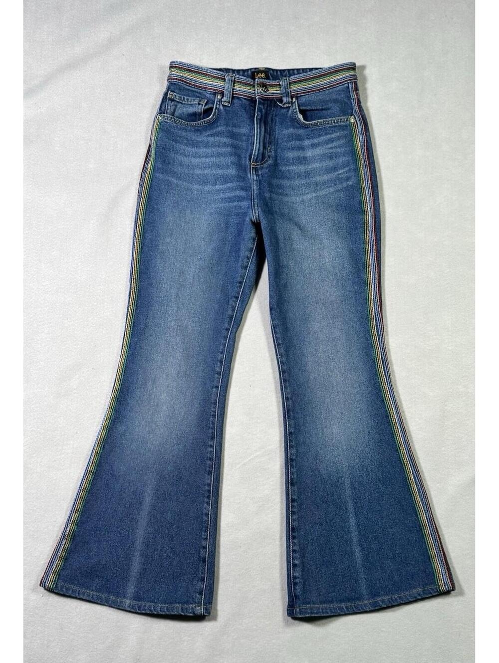 Lee Rainbow High-Rise Super Flare Jeans Size 27